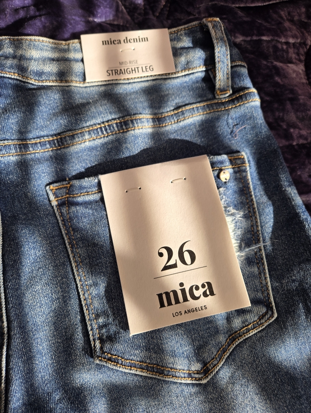 Mica Midrise Straight Leg Blue Jeans Size 26 NWT - Picture 5 of 6